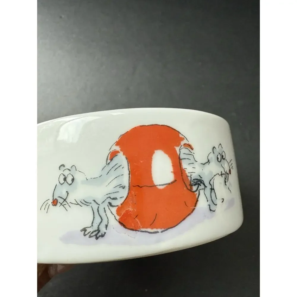 Cat Food Water Dish Ceramic The 24 Hour Ferret Debra Solomon Whimsycore